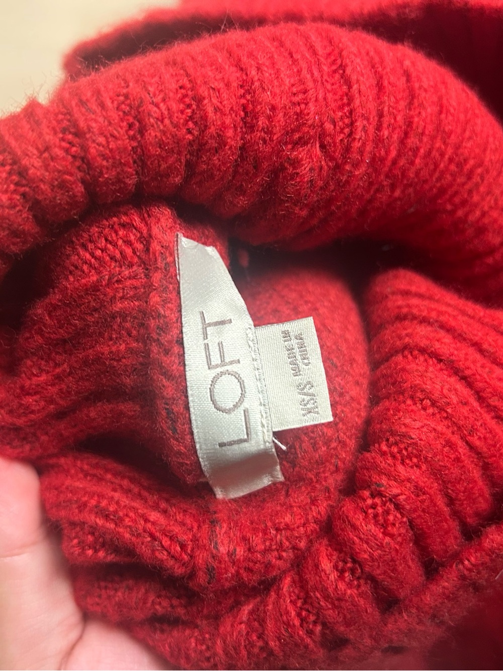 Red Diamond Textured Knit Sweater